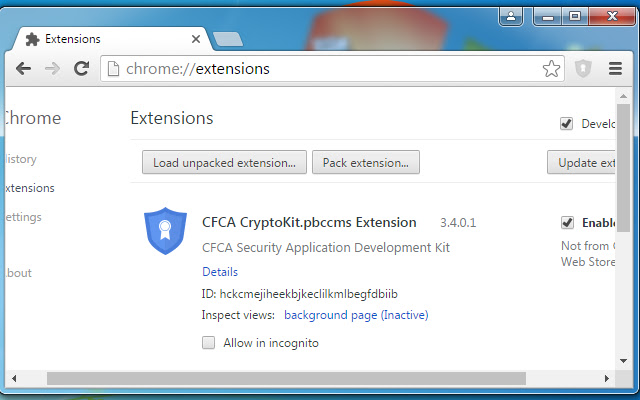 CFCA CryptoKit.pbccms Extension  from Chrome web store to be run with OffiDocs Chromium online