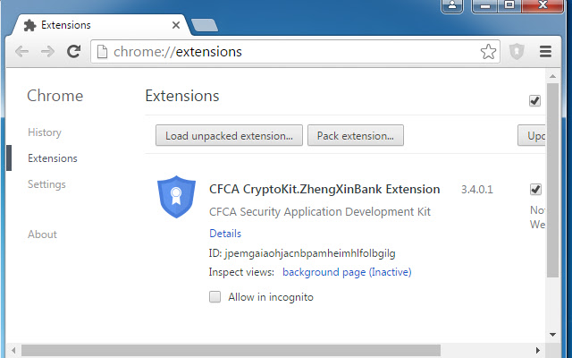CFCA CryptoKit.ZhengXinBank Extension  from Chrome web store to be run with OffiDocs Chromium online