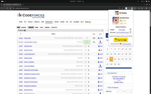 CF Daily  from Chrome web store to be run with OffiDocs Chromium online