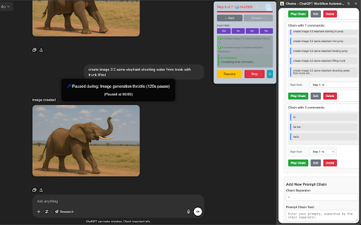 Chains ChatGPT Workflow Automation Smart Prompting  from Chrome web store to be run with OffiDocs Chromium online