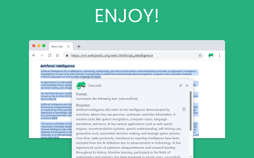 Chamelai  from Chrome web store to be run with OffiDocs Chromium online