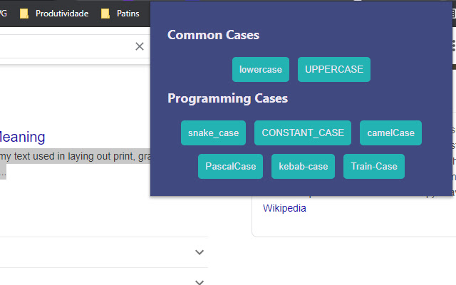 OffiDocs Chromium online で実行されるように、Chrome Web ストアから Case Popup を変更します。