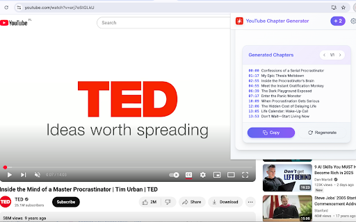 Chapters Pro: AI YouTube Chapter Generator  from Chrome web store to be run with OffiDocs Chromium online