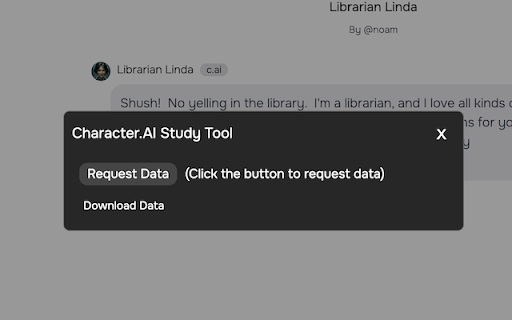 Character.AI Data Donation Tool  from Chrome web store to be run with OffiDocs Chromium online