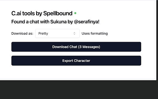 Character AI Tools by Spellbound  from Chrome web store to be run with OffiDocs Chromium online