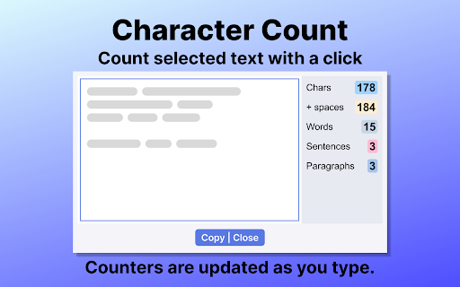 Character Count  from Chrome web store to be run with OffiDocs Chromium online