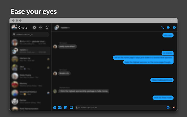 Uling: Dark Mode para sa Messenger mula sa Chrome web store na tatakbo sa OffiDocs Chromium online