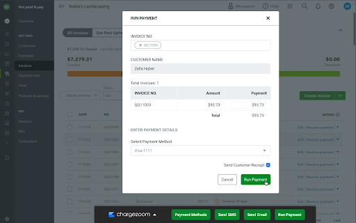 Chargezoom for QuickBooks Online  from Chrome web store to be run with OffiDocs Chromium online