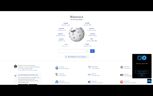 Chat314 extension  from Chrome web store to be run with OffiDocs Chromium online