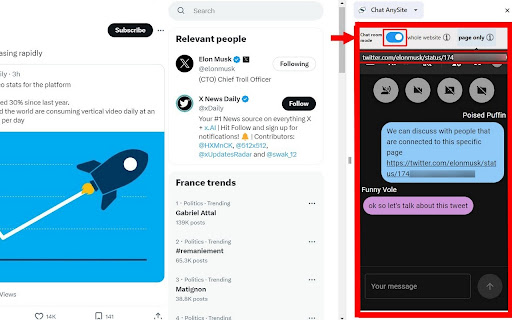 Chat AnySite  from Chrome web store to be run with OffiDocs Chromium online