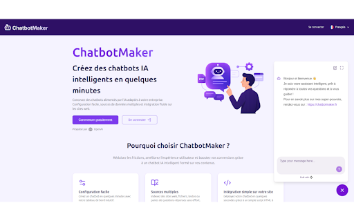 ChatbotMaker Widget  from Chrome web store to be run with OffiDocs Chromium online