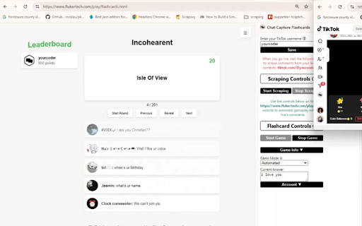 Chat Capture Flashcards  from Chrome web store to be run with OffiDocs Chromium online
