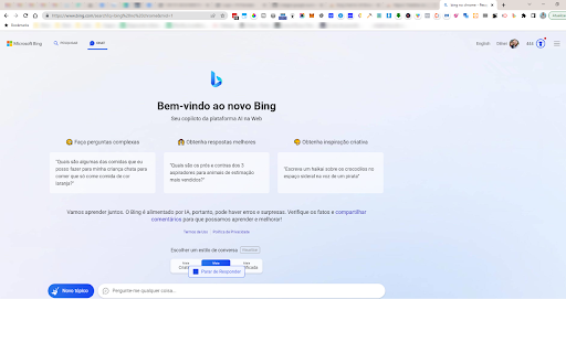 Chat do Bing no Chrome (Igual ao ChatGPT) from Chrome web store to be run with OffiDocs Chromium online Chat do Bing no Chrome (Igual ao ChatGPT) from Chrome web store to be run with OffiDocs Chromium online