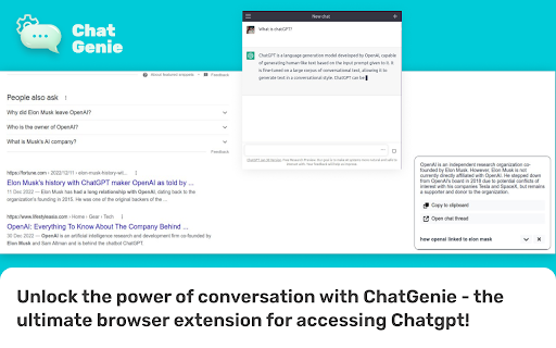ChatGenie for Chatgpt  from Chrome web store to be run with OffiDocs Chromium online