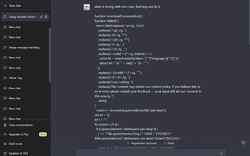 chatgpt2json  from Chrome web store to be run with OffiDocs Chromium online