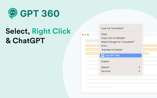 ChatGPT 360: ChatGPT for LinkedIn and More  from Chrome web store to be run with OffiDocs Chromium online