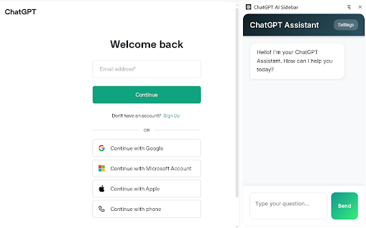 ChatGPT AI Sidebar  from Chrome web store to be run with OffiDocs Chromium online