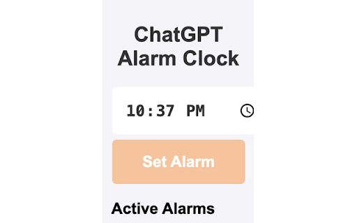 ChatGPT Alarm Clock  from Chrome web store to be run with OffiDocs Chromium online