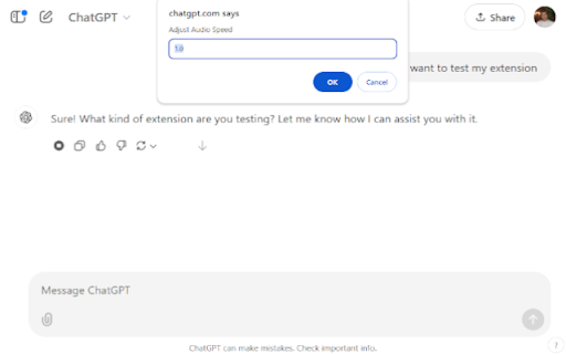 ChatGPT™ Audio Speed Adjuster  from Chrome web store to be run with OffiDocs Chromium online