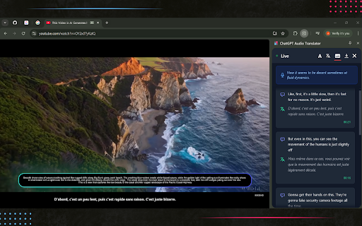 ChatGPT Audio Translator  from Chrome web store to be run with OffiDocs Chromium online