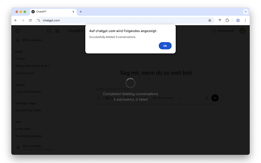 ChatGPT Auto Cleaner  from Chrome web store to be run with OffiDocs Chromium online