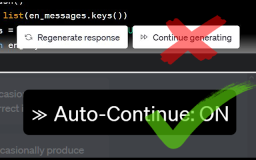 ChatGPT Auto Continue  from Chrome web store to be run with OffiDocs Chromium online