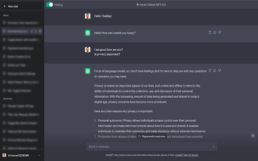 ChatGpt Bar Hider  from Chrome web store to be run with OffiDocs Chromium online