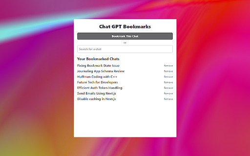 Chat GPT Bookmarks  from Chrome web store to be run with OffiDocs Chromium online