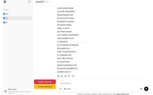 ChatGPT Bulk Delete  Archive  from Chrome web store to be run with OffiDocs Chromium online
