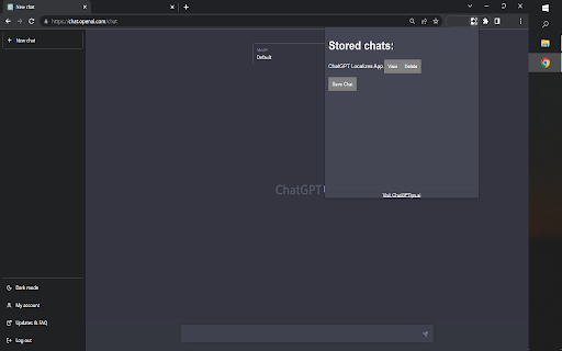 ChatGPT Chat Saver  from Chrome web store to be run with OffiDocs Chromium online