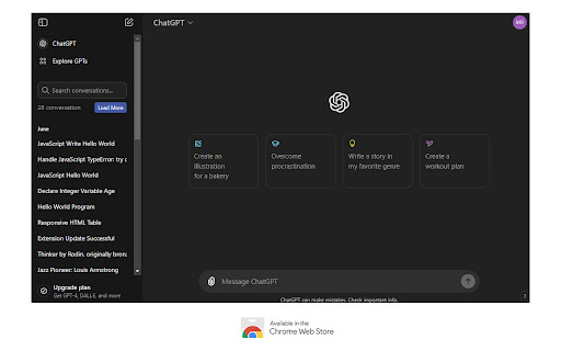 ChatGPT Chat Search from Chrome web store to be run with OffiDocs Chromium online ChatGPT Chat Search from Chrome web store to be run with OffiDocs Chromium online