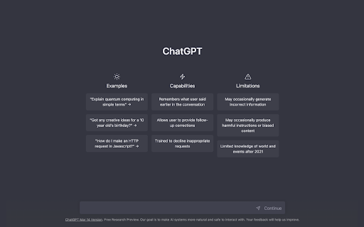 ChatGPT Continue Button  from Chrome web store to be run with OffiDocs Chromium online