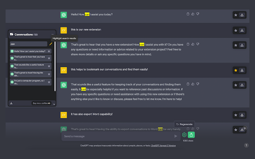 ChatGPT Conversation Manager  from Chrome web store to be run with OffiDocs Chromium online