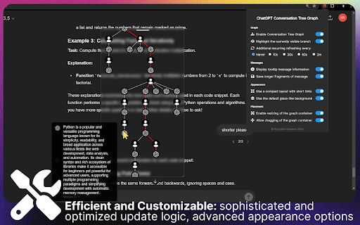 ChatGPT Conversation Tree Graph Visualizer Dynamic  Interactive History  from Chrome web store to be run with OffiDocs Chromium online