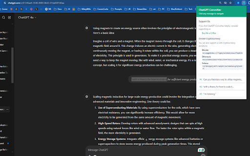 ChatGPT ConvoNav  from Chrome web store to be run with OffiDocs Chromium online