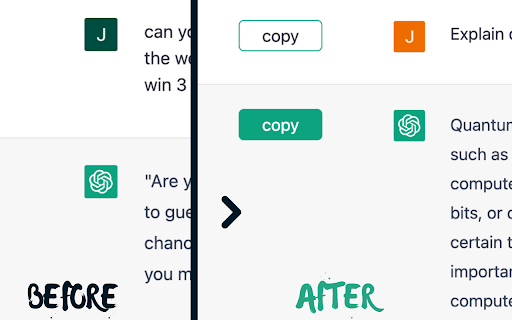 ChatGPT Copy Button Extension  from Chrome web store to be run with OffiDocs Chromium online