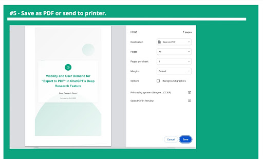 ChatGPT Deep Research to PDF  from Chrome web store to be run with OffiDocs Chromium online
