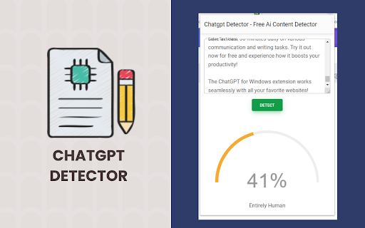 Chatgpt Detector Free Ai Content Detector  from Chrome web store to be run with OffiDocs Chromium online