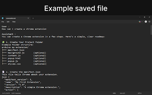 ChatGPT Export Conversation  from Chrome web store to be run with OffiDocs Chromium online