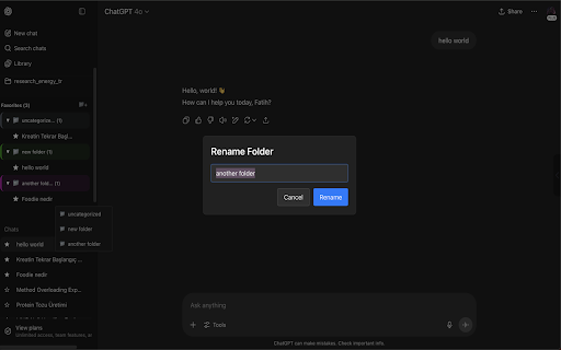 ChatGPT Favorites Extension  from Chrome web store to be run with OffiDocs Chromium online