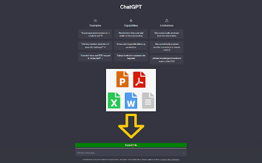 ChatGPT File Uploader  Conversation Saver  from Chrome web store to be run with OffiDocs Chromium online
