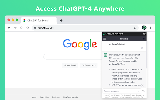ChatGPT for Chrome GPT Search  from Chrome web store to be run with OffiDocs Chromium online