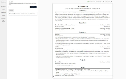 ChatGPT for ElegantResume from Chrome web store to be run with OffiDocs Chromium online ChatGPT for ElegantResume from Chrome web store to be run with OffiDocs Chromium online