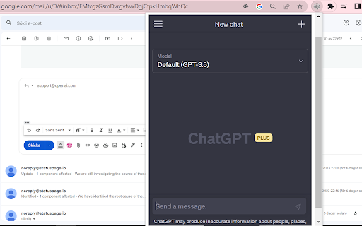 ChatGPT for Google, AI Email  Content Writer  from Chrome web store to be run with OffiDocs Chromium online