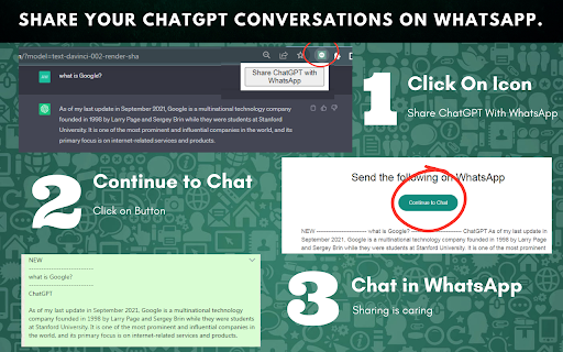 ChatGPT for WhatsApp: Share ChatGPT Chat  from Chrome web store to be run with OffiDocs Chromium online