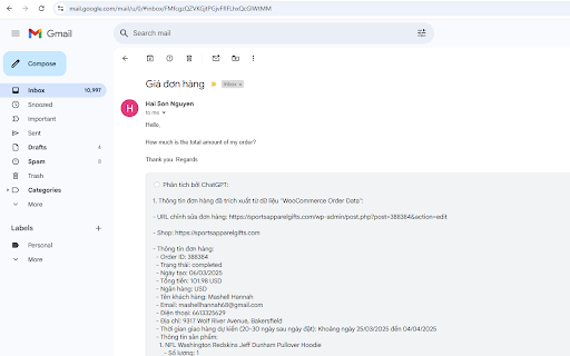ChatGPT Gmail Analyzer  from Chrome web store to be run with OffiDocs Chromium online
