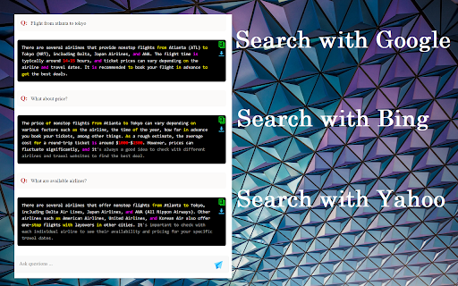ChatGPT + Google, Bing, Yahoo  from Chrome web store to be run with OffiDocs Chromium online
