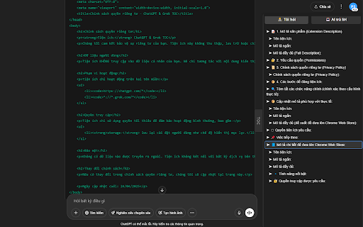 ChatGPT Grok TOC  from Chrome web store to be run with OffiDocs Chromium online