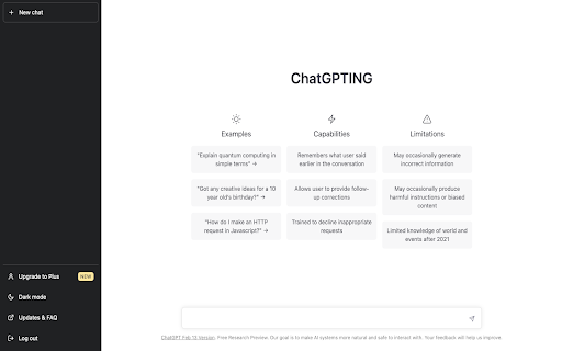 ChatGPTING  from Chrome web store to be run with OffiDocs Chromium online