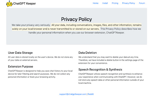 ChatGPT Keeper  from Chrome web store to be run with OffiDocs Chromium online